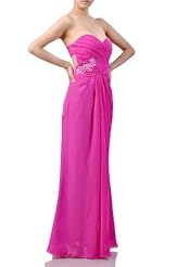 Strapless Chiffon Backless Floor Length  Dress