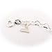 Sterling Silver Flat Heart Link Charm Anklet Nickel Free Chain Italy Adjustable