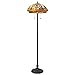 Serena d'italia Baroque Tiffany Style Floor Lamp, Mosaic Stained Glass Floor Lamps, Rustic Standing Lamp, Double Pull Chain (Yellow, Red, Green)