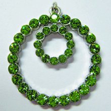 Jolees Jewels August Peridot Pendant Double Crystal Ring