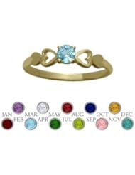 14 Karat Yellow Gold Genuine Blue Topaz Round Shape Baby Ring