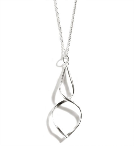 Sterling Silver Twisted Drop Necklace