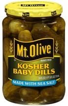 Mount Olive Mt Olive Baby Dills Kosher, Fresh Pack 24 OZ (Pack of 12)