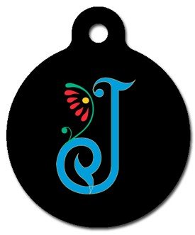 Monogram Letter J Pet ID Tag for Dogs and Cats