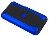 2 Piece Soft Touch Hard Back Case For iPhone 3G / 3G S ( Black / Blue ) By I-Zone Accessories