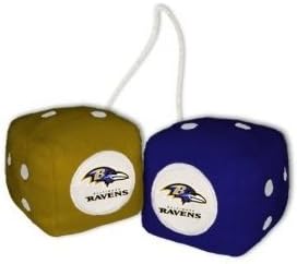 Baltimore Ravens PLUSH TEAM LOGO 3" FUZZY DICE Football Fan Gift NFL