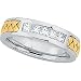 14K Two Tone Gold Diamond Duo Ring