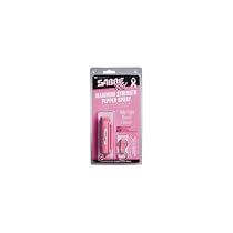 SABRE Compact Pepper Spray with Pink Key Case - Supports National Breast Cancer Foundation