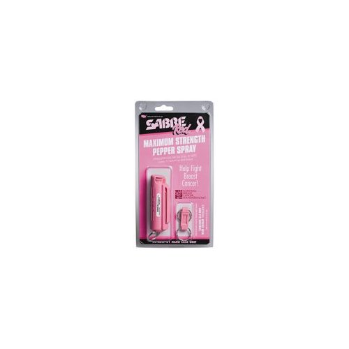 SABRE Compact Pepper Spray with Pink Key Case – Supports National Breast Cancer Foundation