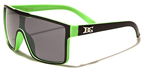 DG Eyewear Men's Flat Top Shield Sunglasses
