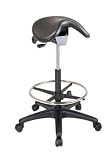 OSPST205 - Backless Stool, Saddle Seat, 22-1/2x22-1/2x25-35, Black