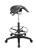 OSPST205 - Backless Stool, Saddle Seat, 22-1/2x22-1/2x25-35, Black