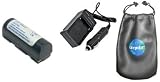 Amsahr - Digital Replacement Battery Plus Mini Battery Travel Charger For Specific Digital Camera And Camcorder Models / Compatible With Epson B32B818232, B32B818233, Epalb1, Eu-85, Fujifilm Np-80, Kodak Klic-3000, Kyocera Bp-1100, Leica Np-80, Ricoh Db-20, Db-20L, Toshiba Pdr-Bt1, Pdr-Bt2, Pdr-Bt2A Charges With Intelligent Charge Technology - Includes Car Adapter And Leatherette Camera / Lens Accessories Pouch