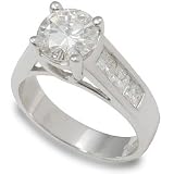 8.0mm Round Moissanite Engagement Ring