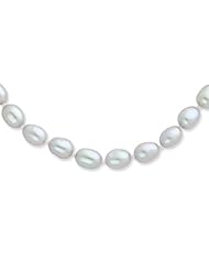 14k White Gold 7.5mm Grey Potato Fw Cultured Pearl Necklace