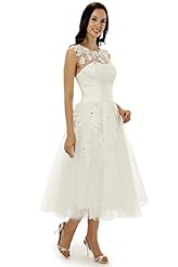Tulle Lace Jeweled Sheer Applique Short Sleeves Bridesmaid Dress/Wedding Dress 