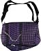 Outer Rebel Fashion Handbags- Purple/Black Plaid & Houndstooth Messenger Bag