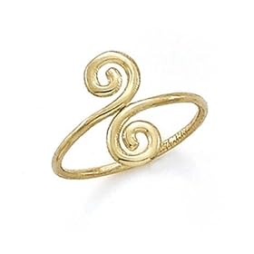 14k Swirl Toe Ring by 