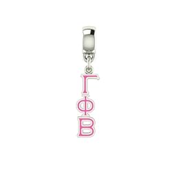 Gamma Phi Beta Lavaliere Drop Charm. Solid Sterling Silver with Enamel