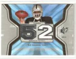 2007 SPx Winning Materials Stat #WMS-JR2 JaMarcus Russell - Oakland Raiders (Piece of Authentic Game-Worn Jersey) (Football Cards)