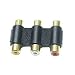 Wired--up Triple 3 Rca Phono To Rca Phono Female Connector /