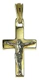 9ct 2 Colour Gold Crucifix 18 Curb