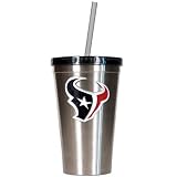 NFL Houston Texans 16-Ounce Stainless Steel Insulated Tumbler with Straw