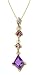 10k Yellow Gold Amethyst, Rhodolite, and Diamond Pendant