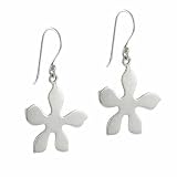 The 60's Sterling Silver Flower Dangle Hook Earrings