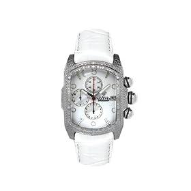 Aqua Master Women's Diamond-Cut Small Rectangular Domed-Crystal Loop Diamond Watch