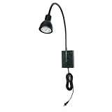 LED Bronze Gooseneck Plug-In Swing Arm Wall Lamp