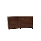 IMAGE OF Linon Mission Bay 6 Drawer Dresser in Dark Walnut