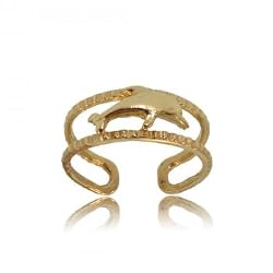 Ladies Dolphin Adjustable Toe Ring in Solid 10K Yellow Gold