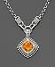14k Gold & Sterling Silver Citrine (3-7/8 ct. t.w.) & Diamond (1/10 ct. t.w.) Necklace