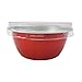 KitchenDance Disposable Aluminum Colored Baking Cups- Creme Brulee cups- Dessert Cups- 4 oz. Size with Lids (100, Red w/Flat Lid)