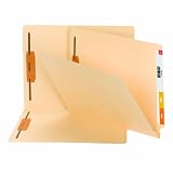 Smead End Tab Fastener File Folders, Letter Size, 14 Point, Straight Cut, Reinforced Tab, Two Fasteners in Positions #1 and #3, Manila, 50 Per Box (34215)
