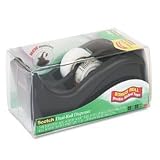 3M C602 1 Core Dual-Roll Desk Tape Dispenser, Plastic, Black