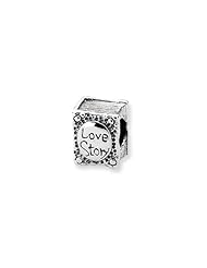 Sterling Silver Love Story Book Charm for 3mm Charm Bracelets