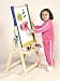 Kid's Paper & Chalkboard 4 in 1 Floor Flipping Easel w/ Roll