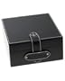 black wooden CD storage box