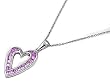 Sterling Silver CZ Necklaces - Heart - 16-18" (adjustable) Height: 23mm