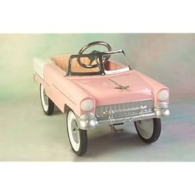 55 CLASSIC PEDAL CAR Pink and White - Nostalgic design, wonderful reproduction of the... by HomeLifeShopping