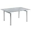De Verre Dining Table - Clear/ Chrome (Large)