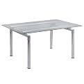 De Verre Dining Table - Clear/ Chrome (Large)