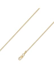 14K Solid Yellow Gold Bead Ball Chain Necklace 1.5mm (3/64 in.) - 16 in.