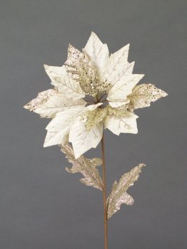 Pack of 12 Winter's Blush Tiffany Glittered Poinsettia 
