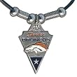 Denver Broncos Leather Necklace w/Beads & Pewter Pendant - NFL Football Fan Shop Sports Team Merchandise
