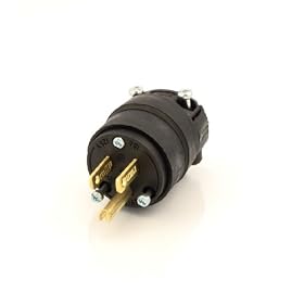 Leviton 515PR 15 Amp, 125 Volt, Rubber Grounding, Plug, Black