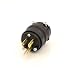 Leviton 515PR 15 Amp, 125 Volt, Rubber Grounding, Plug, Black