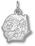 North Dakota Fighting Sioux Sterling Silver Indian Head 1/2'' Pendant
